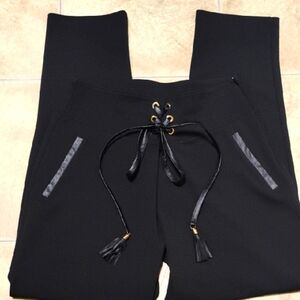 Vintage Morgan de Toi Black Lace-Up Stretch Pants From France